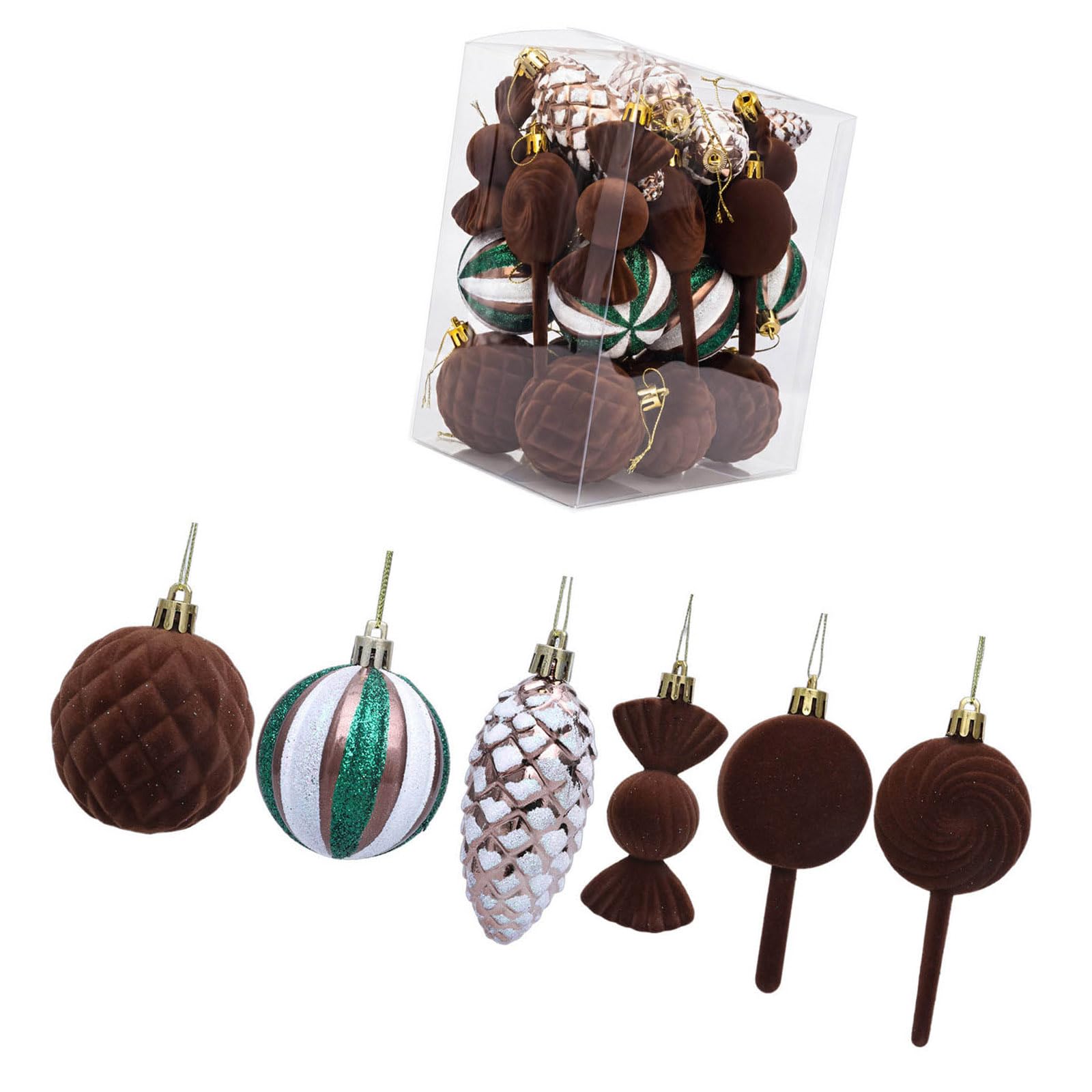 Elnwnnkc 30Pcs Decorative Flocking Christmas Ball Great for Themed Decorations Christmas Tree Accessories Bulk Ornamentation