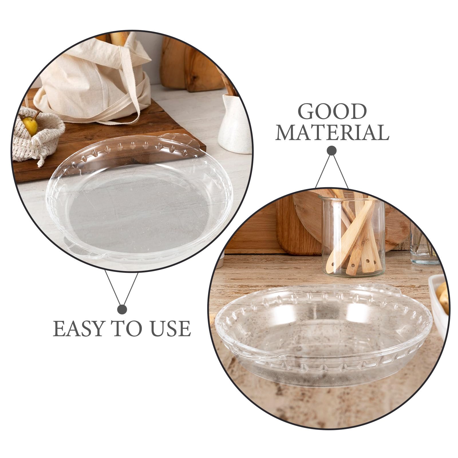 2 Stück Runde Glas Kuchenformen mit Griffen für Backofen | 23 Cm und 25cm Durchmesser, Ofen und Mikrowellengeeignet, zum Backen und Servieren