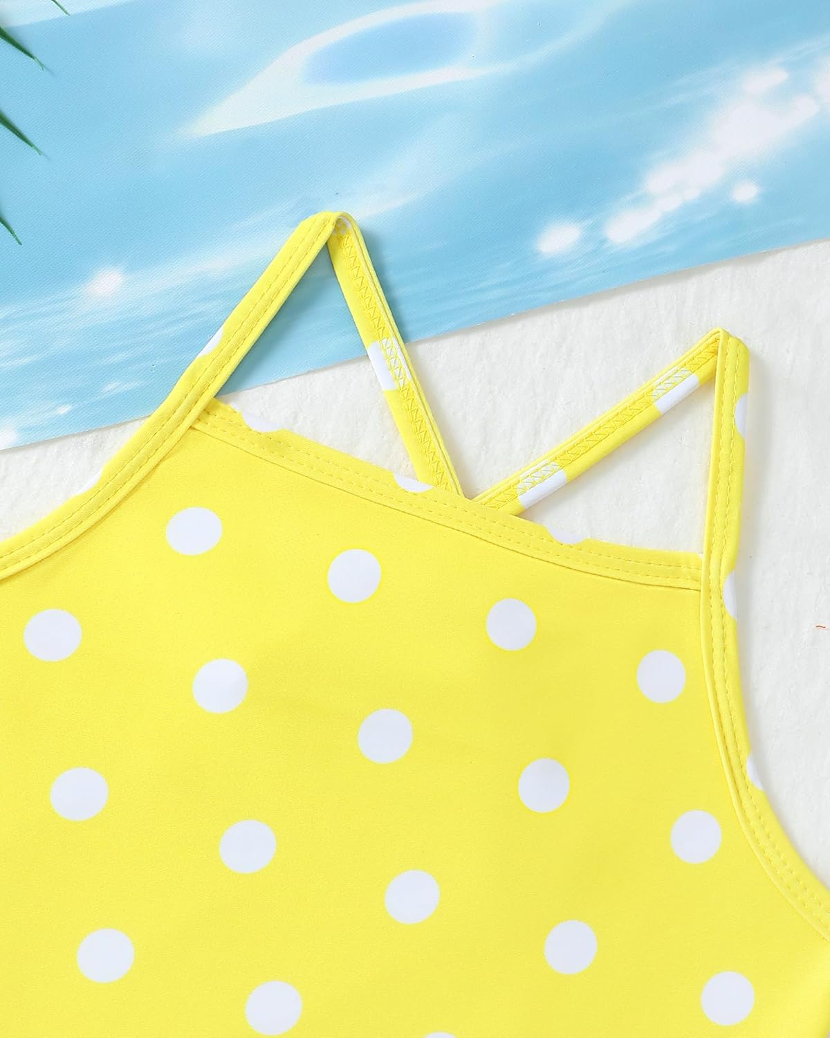 Girls One Piece Swimsuits Cross Shoulder Adjustable Strap Bathing Suits Kid Summer Beach Swimwear 4-8 Years - Image 3