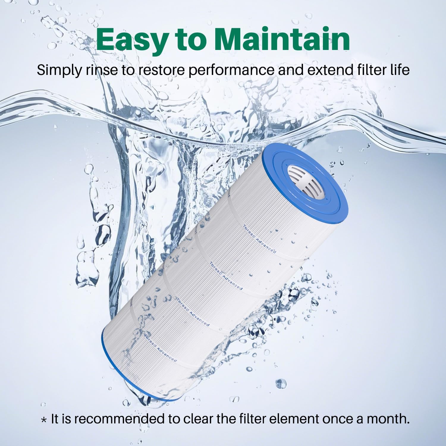 TOREAD PWWCT150 Pool Filter Replaces PWWCT150, Ultral-B3, Clearwater II ProClean 150, 817-0150N, Unicel 8414, Filbur FC-1287, SD-00210, 150 Sq.ft Filter Cartridge 1PACK - Image 6