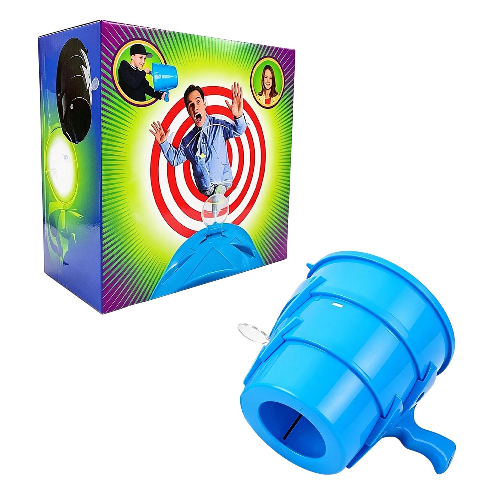 Air Cannon Toy, Single Shot Air Blaster Gun, No Battery Prank Toy (Blue)