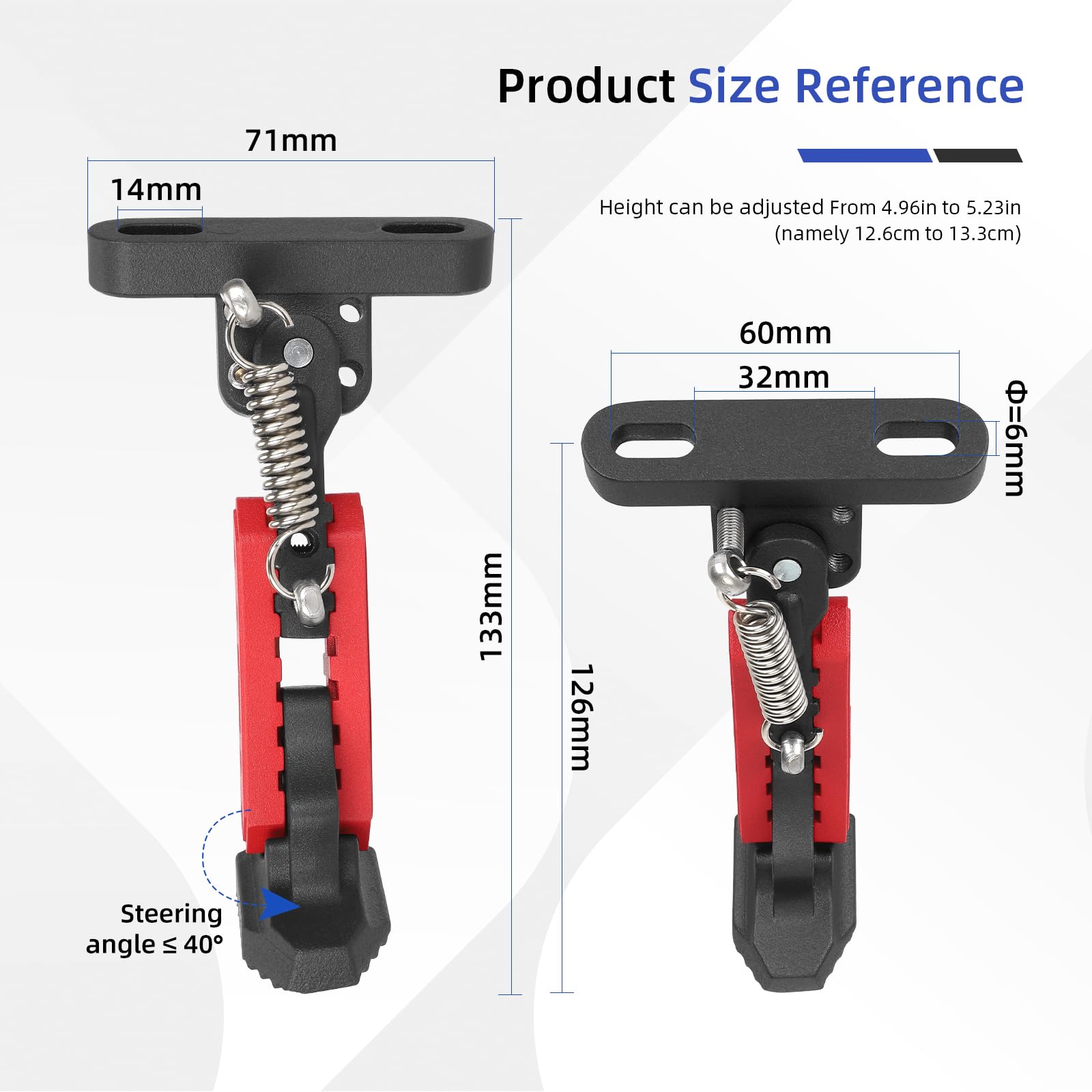 ulip Béquille réglable pour trottinette électrique - Accessoires de rechange pour Xiaomi 4 Segway Ninebot F Series Xiaomi M365 1S Pro Pro2 MI3 - Noir et rouge