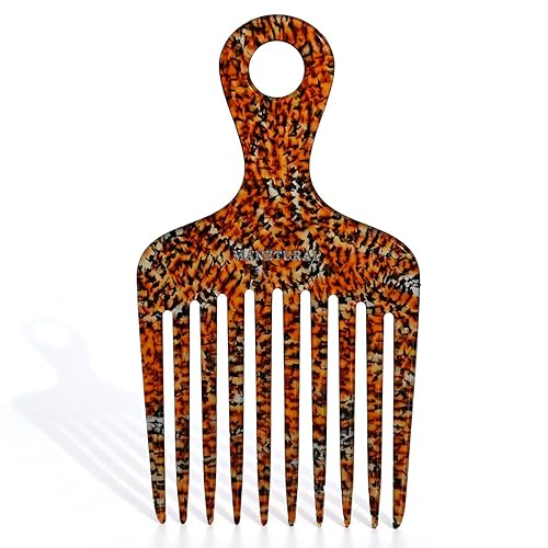 Miniatura 8 de 14MX púas de cabello para mujeres, púas de cabello para cabello rizado, peine de dientes anchos para rizos, púa afro, peine de acetato de 5.5