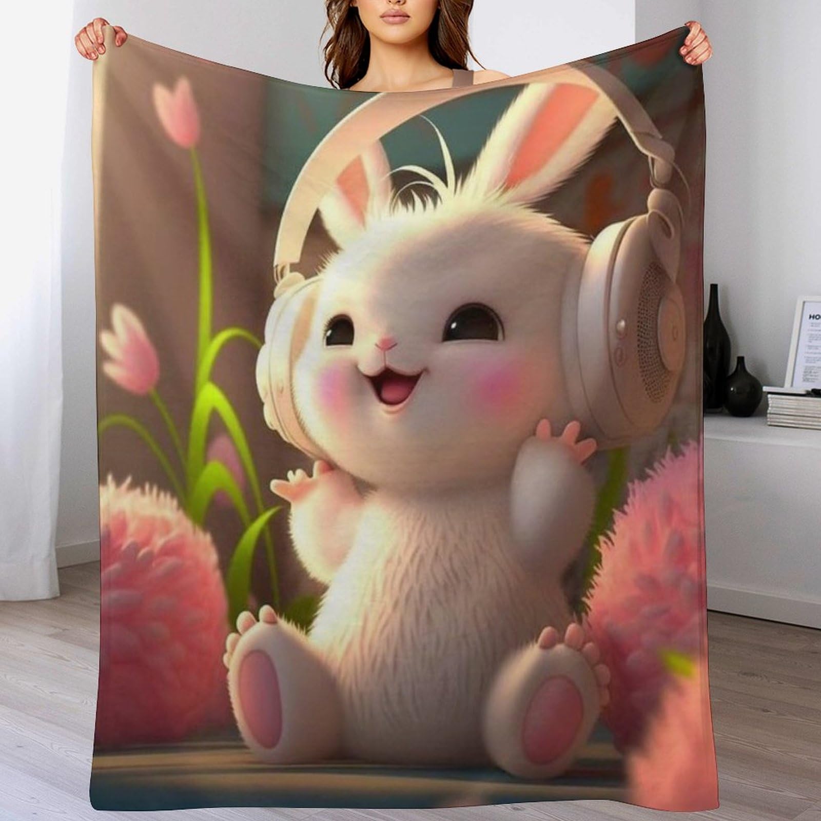 Couverture de canap&eacute; motif lapin pour vos soir&eacute;es cocooning