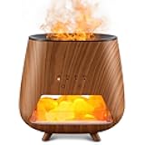 Essential Oil Diffuser for Home: 200ml Aromatherapy Diffuser with Himalayan Pink Salt Rock, Cool Mist Humidifier with Auto Off Function and 9 Colors LED Night Light for Bedroom