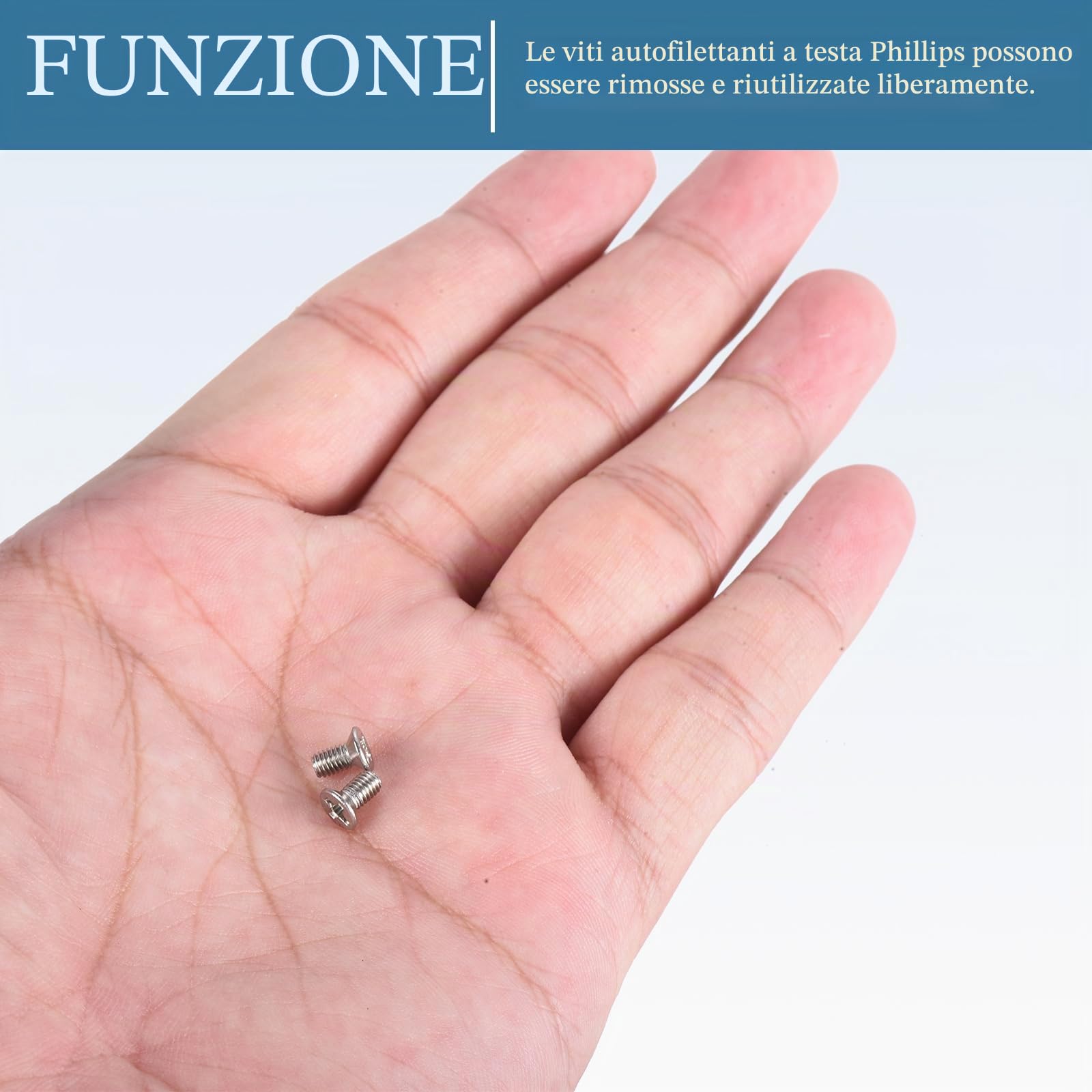 QUARKZMAN Viti a Testa Svasata M3 x 6mm x 50 Pezzi in Acciaio Inossidabile 304 per Fissaggio e Costruzione Domestica, Utensili e Macchine, [Argento]