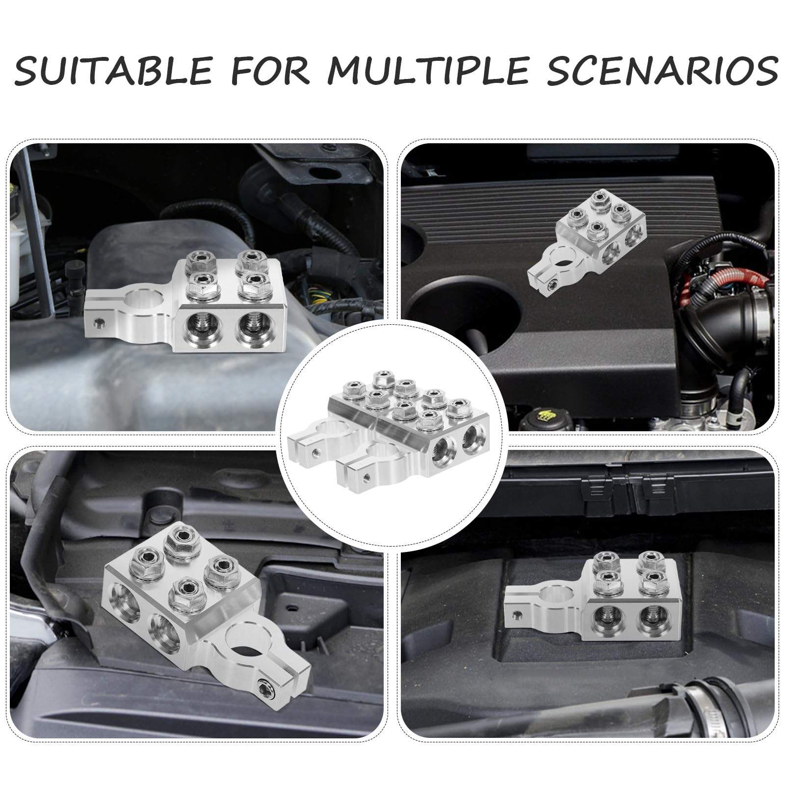 ORFOFE Coupe-circuit Argenté en Alliage D'aluminium Performance Fiable de Batterie et Sortie D'énergie Stable pour Voiture Adaptée aux Véhicules