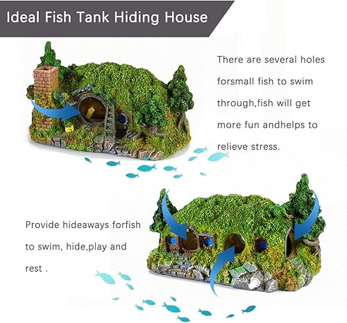 Miniatura 10 de Decoración de pecera de castillo de acuario para decoración de pecera Betta Fish adorno de peces pequeños y medianos, accesorios de decoración Betta