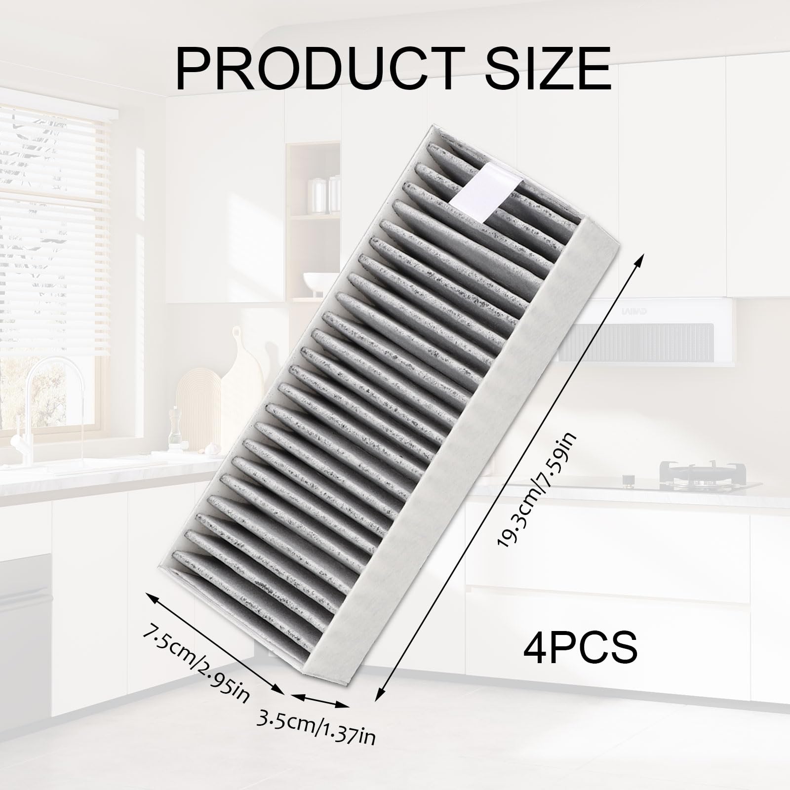 Activated Carbon Filter For Cooker Hood 8 Pieces For Bosch HEZ9VRUD0 17004811/ Neff Z821VR0 17004806/Siemens HZ9VRCR0 17004796,195x75x35 Mm | Clean Air Recirculation Replacement Filter - View #8