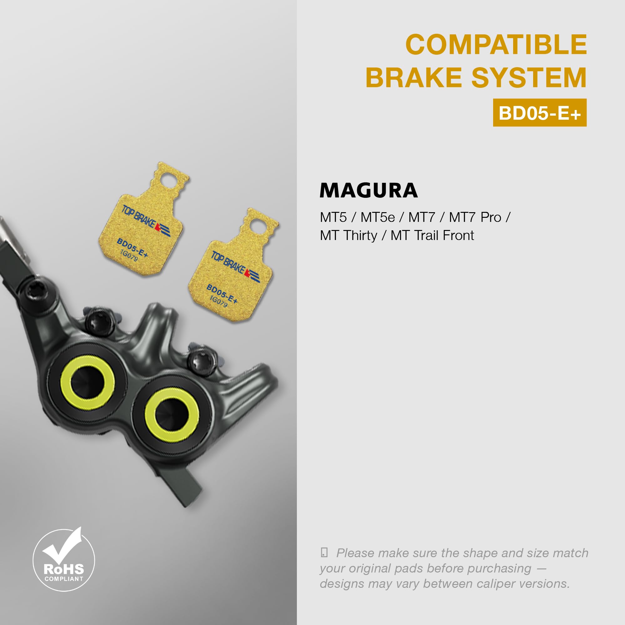 TOP BRAKE Plaquettes de Frein à Disque compatibles avec MAGURA MT5 MT5e MT7 MT7 Pro MT Thirty | VTT VTTAE Trail All Mountain Downhill Enduro | 2026 If Design Award