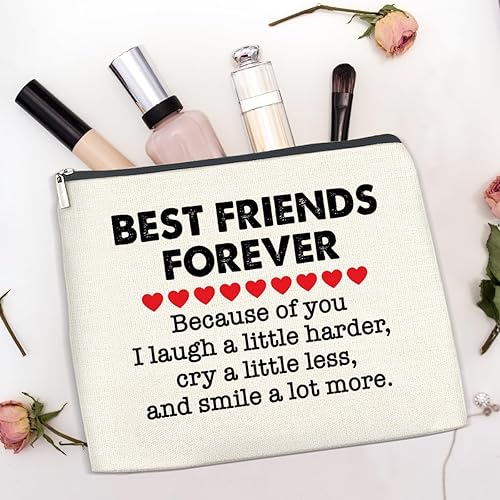 Miniatura 7 de TSUYAWU Bolsa de maquillaje para mejor amiga, regalo de amistad para cumpleaños, Navidad, graduación, graduación, regalo de agradecimiento, mejor