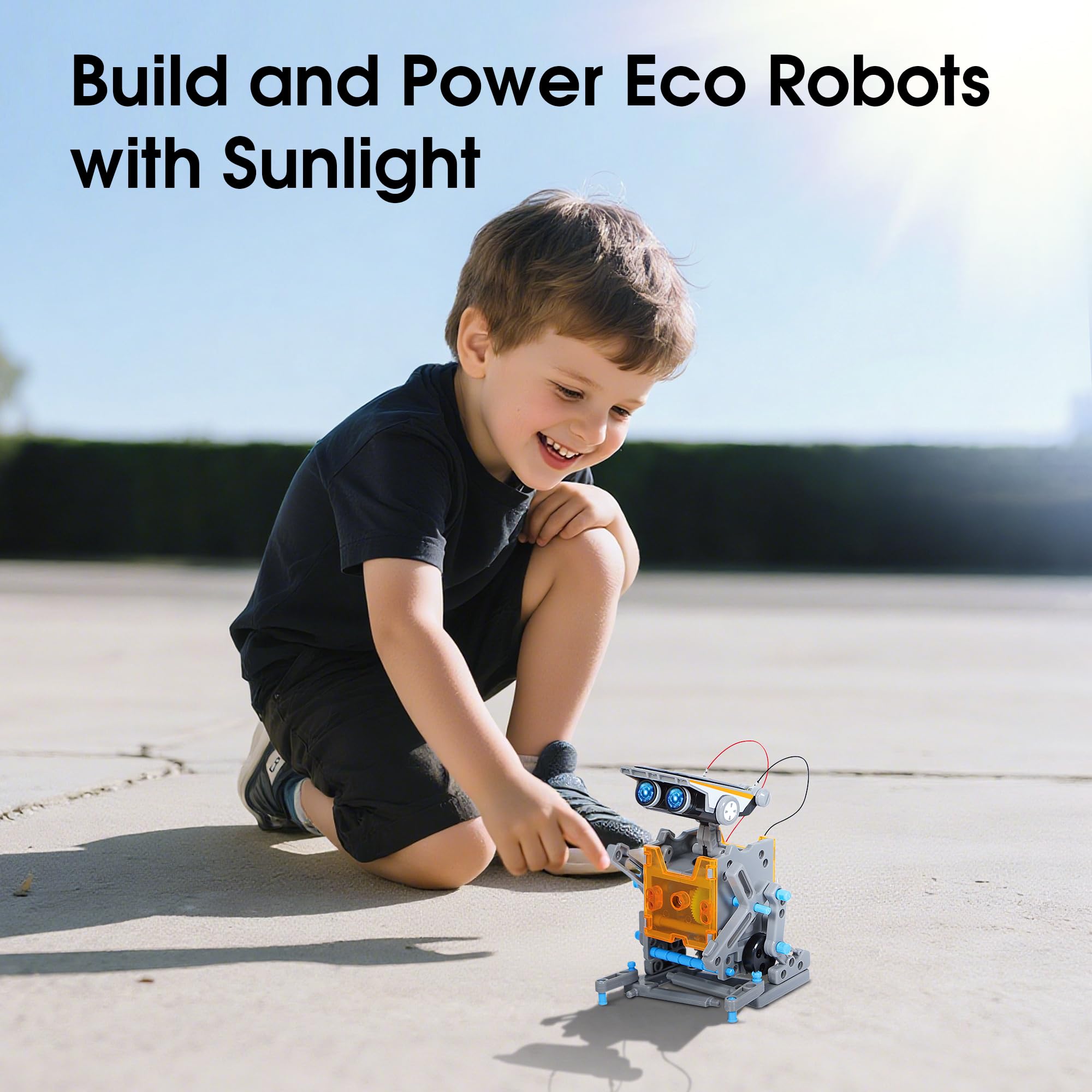 VEPOWER Energia Solare Robot, 12 in 1 Giocattoli Educativi, STEM Construcktion Set, Kit Esperimenti di Assemblaggio Fai da Te per Ragazzi, Regalo di 8-13 Anni(190 pezzi)