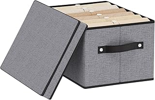 Sponsored You’re seeing this ad based on the product’s relevance to your search query.Learn more about this advertisement YheenLf 1 Pack Storage Box with Lid, Foldable Fabric Box with Handle, Wardrobe Organiser, Used for Storing Clothes, Books, Grey, 33 x 23 x 18 cm