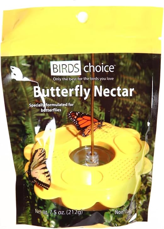 Birds Choice Butterfly Nectar for Nectar Feeders, 7.5 oz. - Resealable Nectar Pouch to Help Attract Butterflies – Makes Up to 6 Cups of Nectar