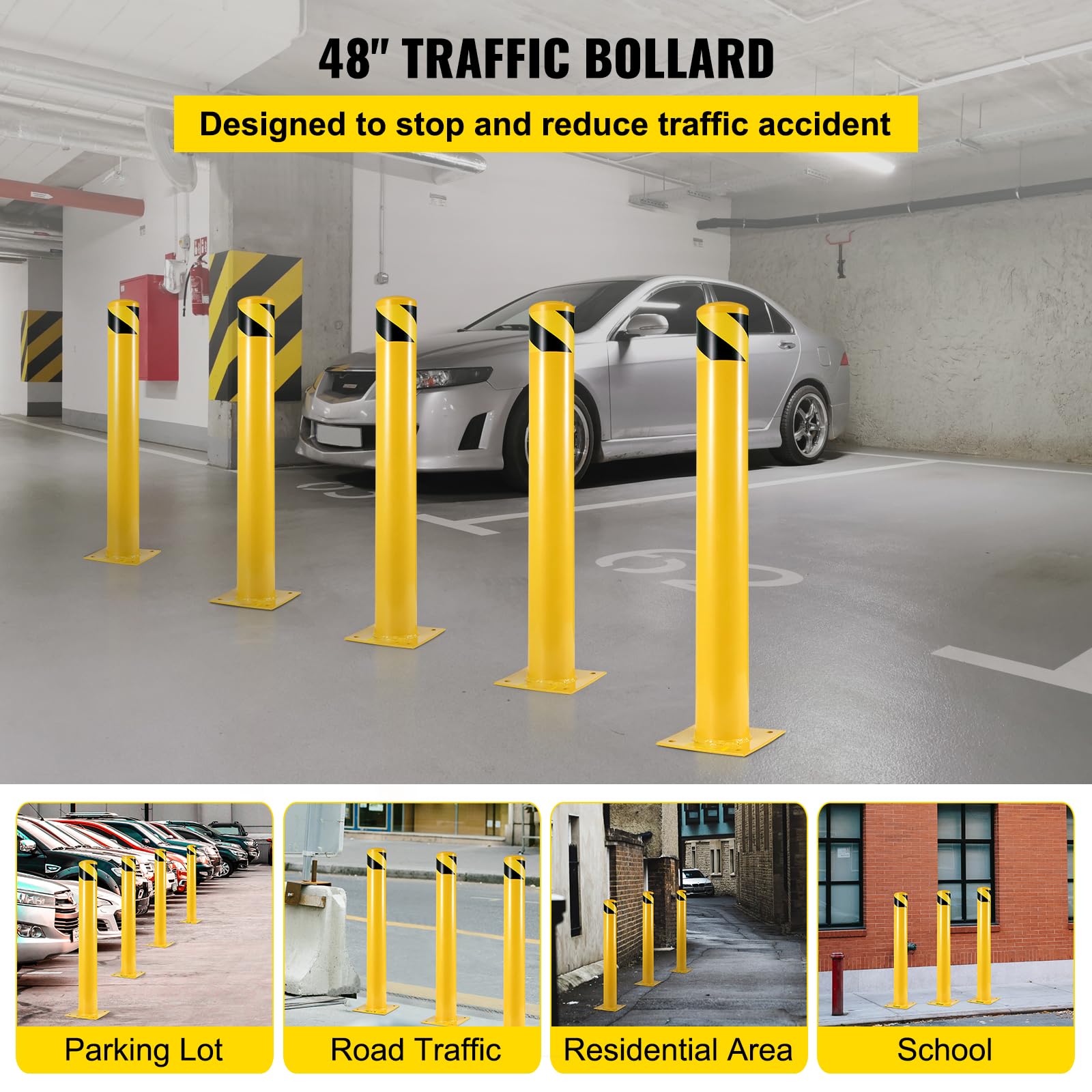 Happybuy Safety Bollard, 48