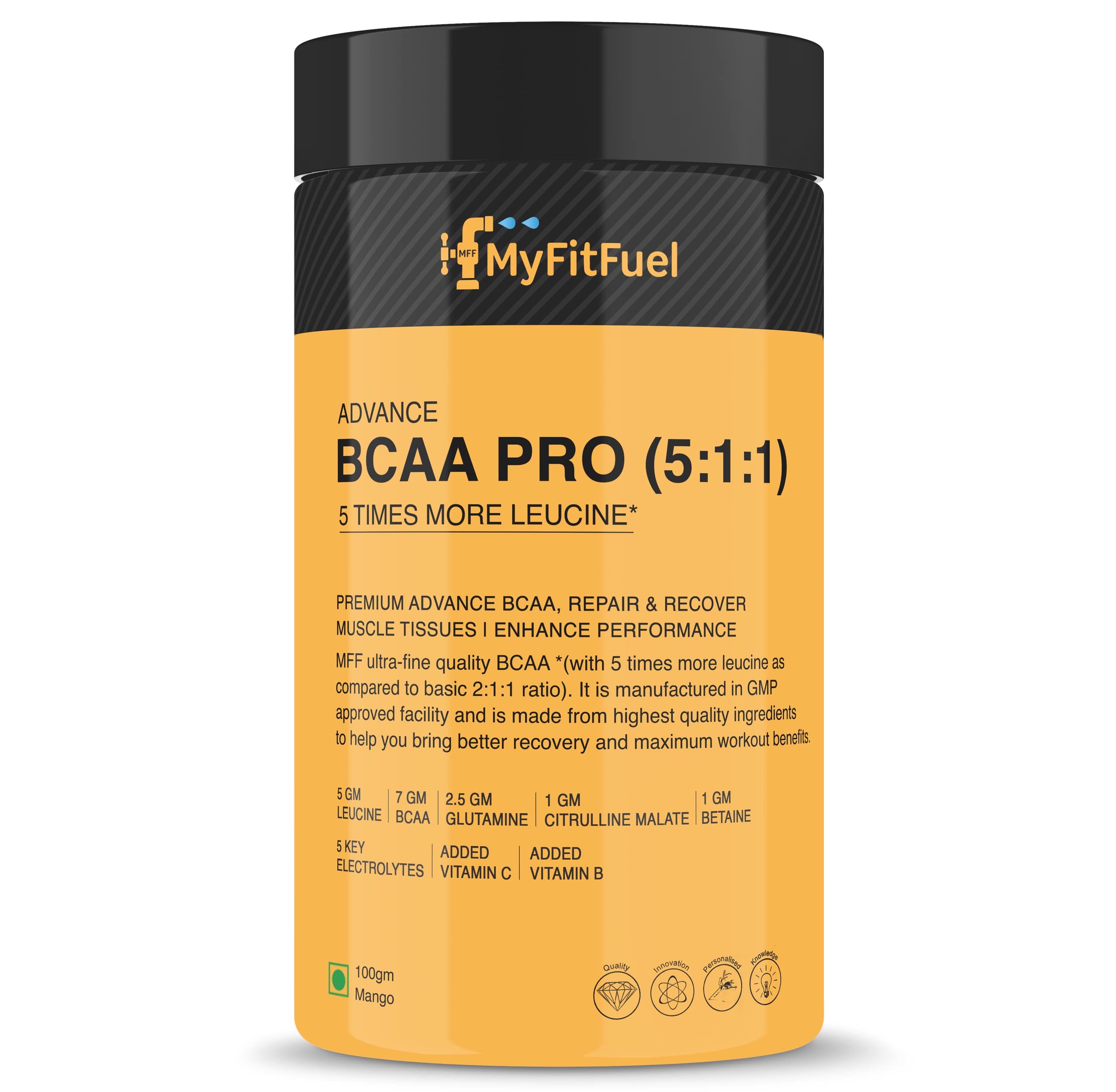 MyFitFuel Advance BCAA Pro (5:1:1), (5 Times Leucine) BCAA, Glutamine, Electrolytes, Betaine, Citrulline Malate, Vitamins. Best Intra Workout Energy Supplement For Men & Women (400g, Mango) (B0925KJL9M) Amazon Price History, Amazon Price Tracker