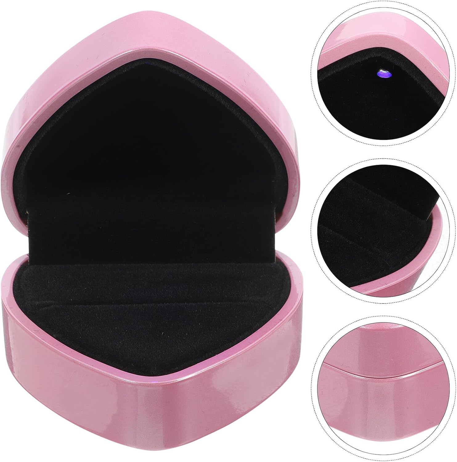 LED Heart Shape Ring Box for Jewelry Display and Storage Xmas image 4