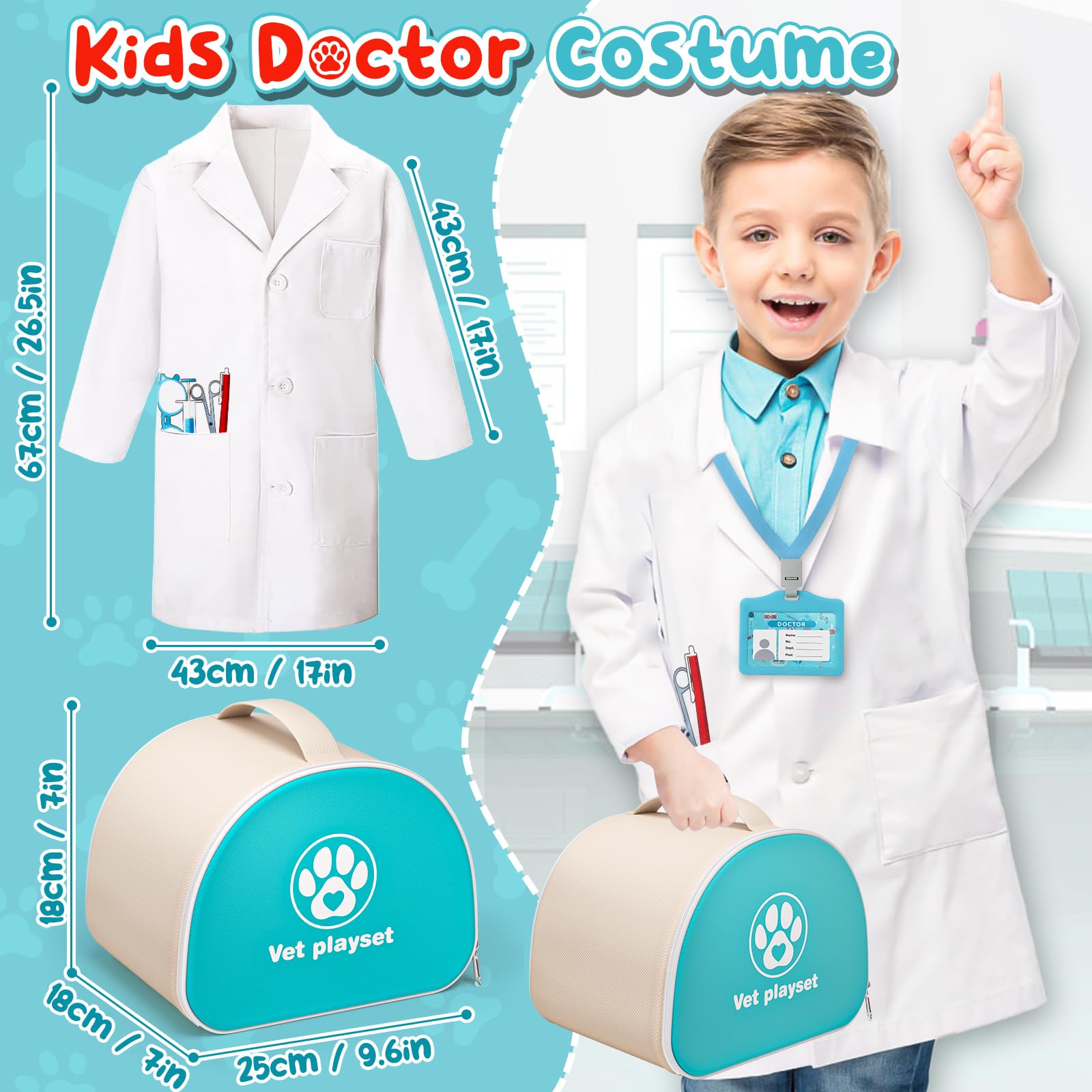 Maletín De Veterinario SYNCFUN Con Perrito De Peluche Y Accesorios – Juguete De Doctora Para Niños De 3 A 5 Años, Con Luces Y Sonidos