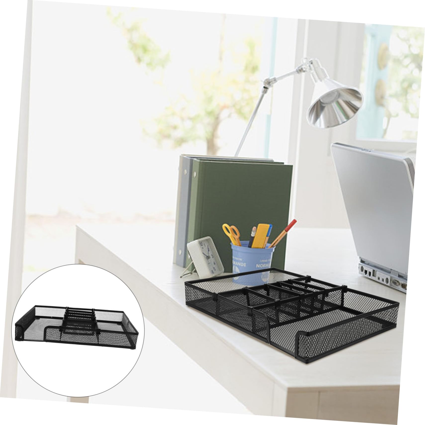 Gatuida Organizzatore per Scrivania Metallo Versatile con Scomparti Design Robusto e Facile per Ufficio e Casa per Penne e Utensili Cancelleria