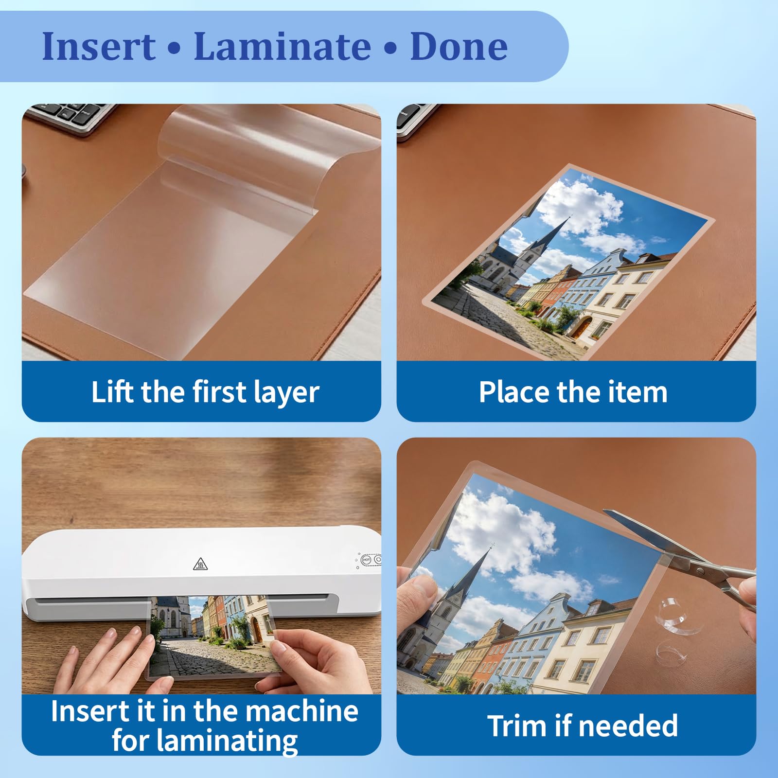 Buste termiche per plastificazione da 5 mm, 8,9 x 14 cm, fogli di laminazione trasparenti per laminatore, dimensioni di schede indice, piccoli fogli di laminazione per foto, carte, schede