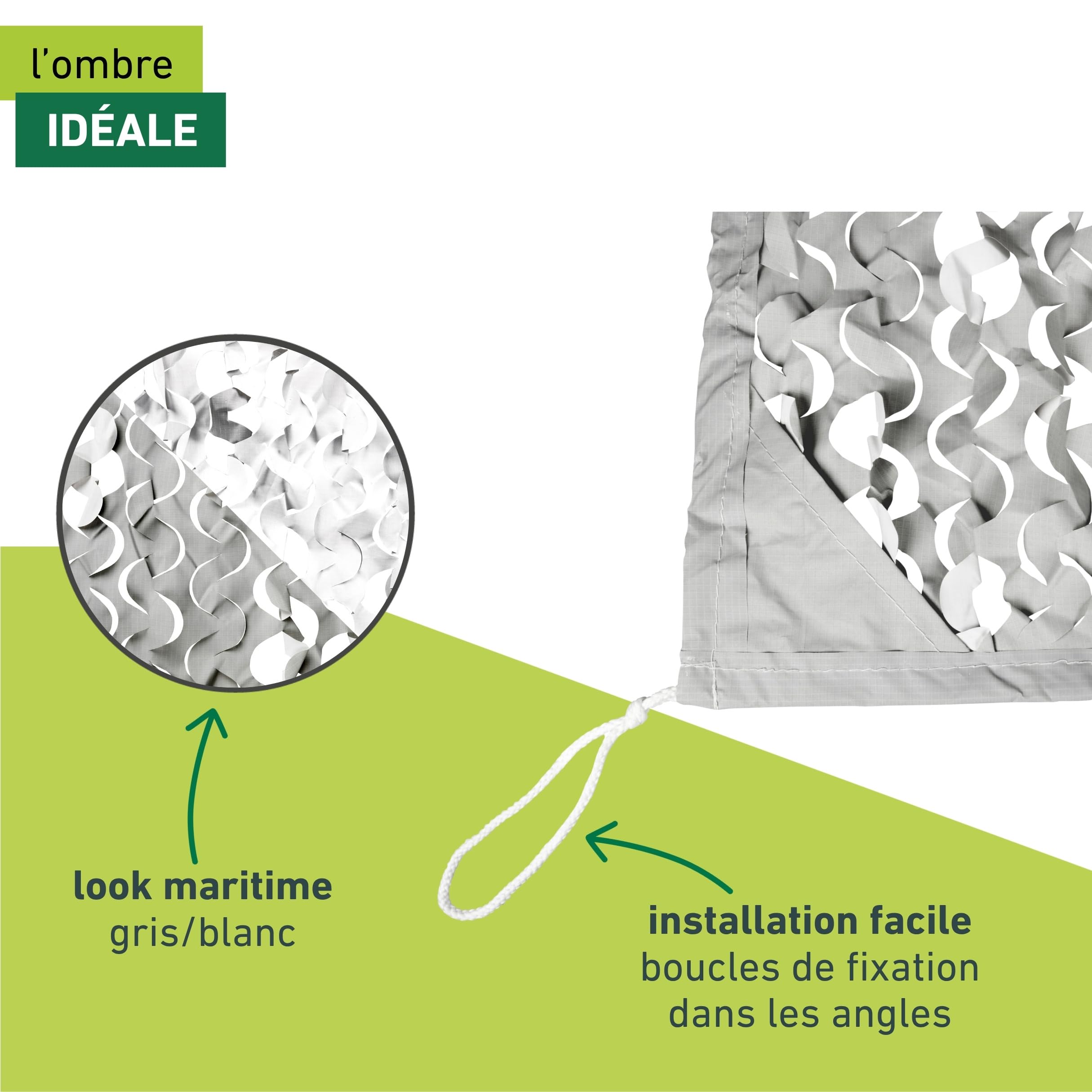 Windhager Réseau d'ombrage Cote D'AZUR - 3 x 4 mètres - Blanc/Gris - Toile ombrage Exterieur, Voile d'ombrage, Toile d'ombrage - Voile ombrage - auvent de terrasse, Balcon et Jardin