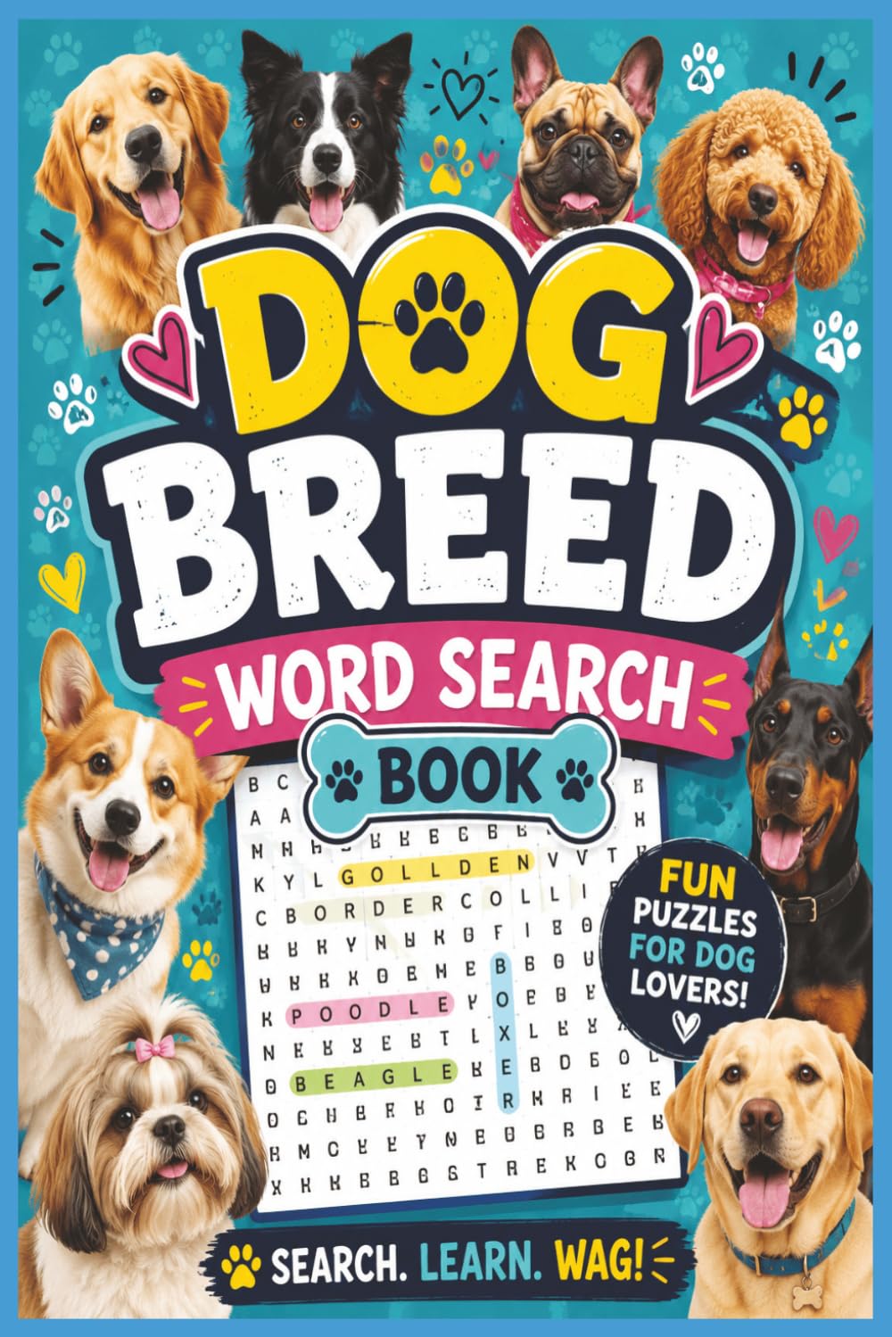 DOG BREED WORDSEARCH BOOK: DOG BREED WORD SEARCH, DOG BREED WORD SEARCH, DOG BREED WORDSEARCH| 6x9 50+ Puzzles
