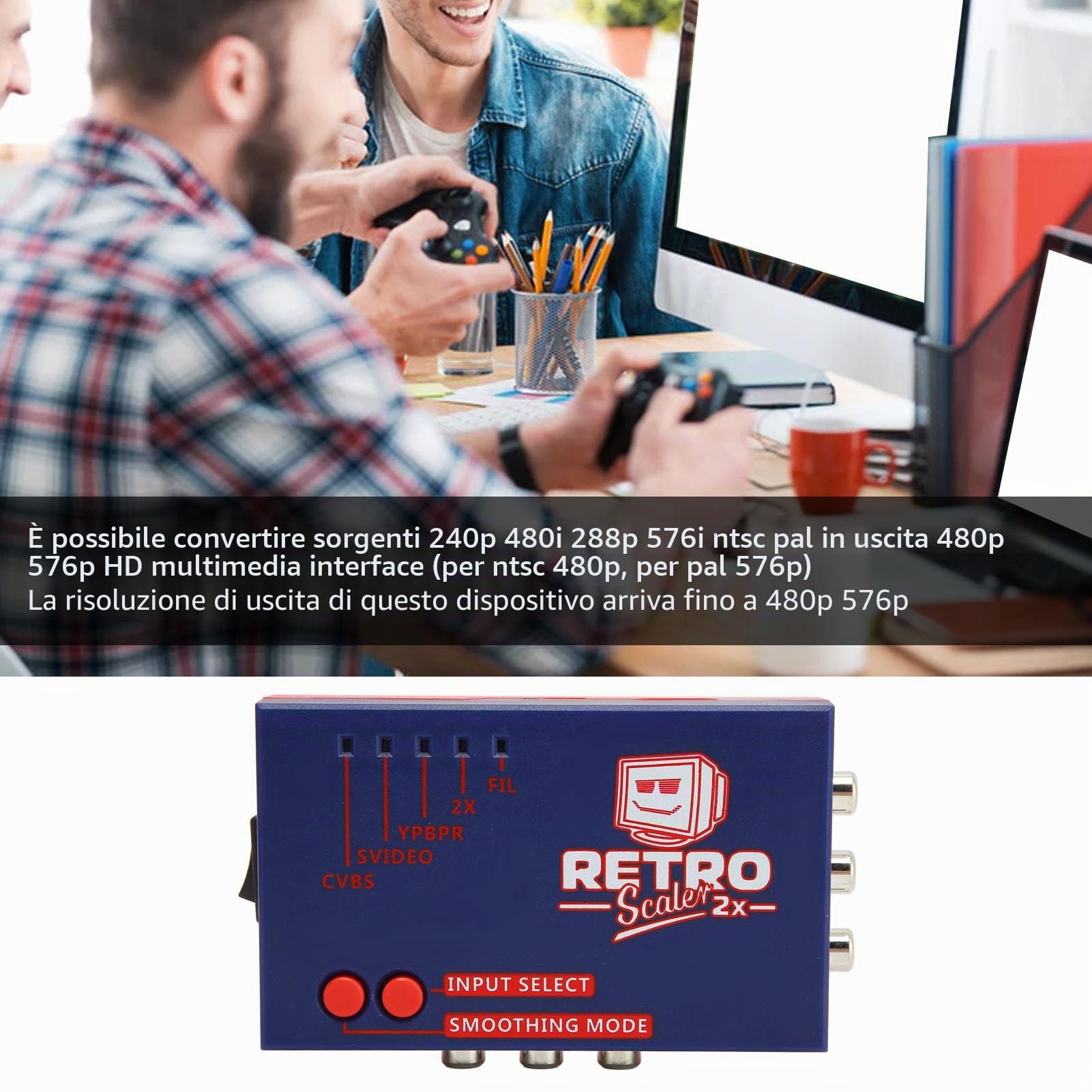 Srliya Retroscaler2x Caccia su Hdmi Convertitore 480P Retro Game to TV Adapter Signal Line Pairer, Eccellenti prestazioni audio, Md1 per Sfc per Vic20