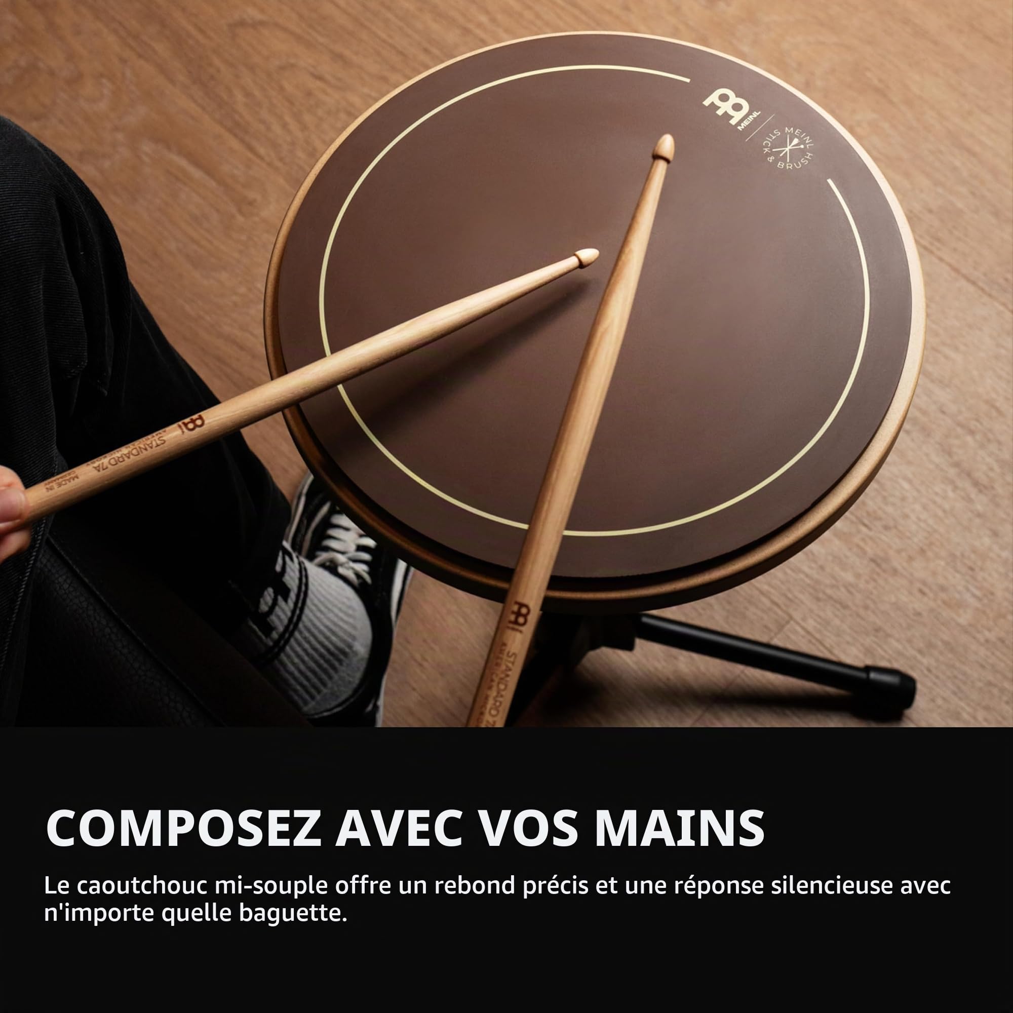 Meinl Stick & Brush Practice Pad - 12" - Drumset Accessories (SB509)