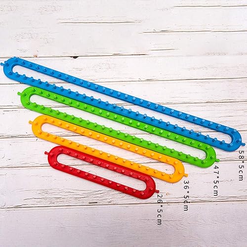 Miniatura 8 de Juego de telares para tejer rectangulares, bufanda de telar de tejer, gancho de ganchillo rectangular con agujas, juego de herramientas de tejer de