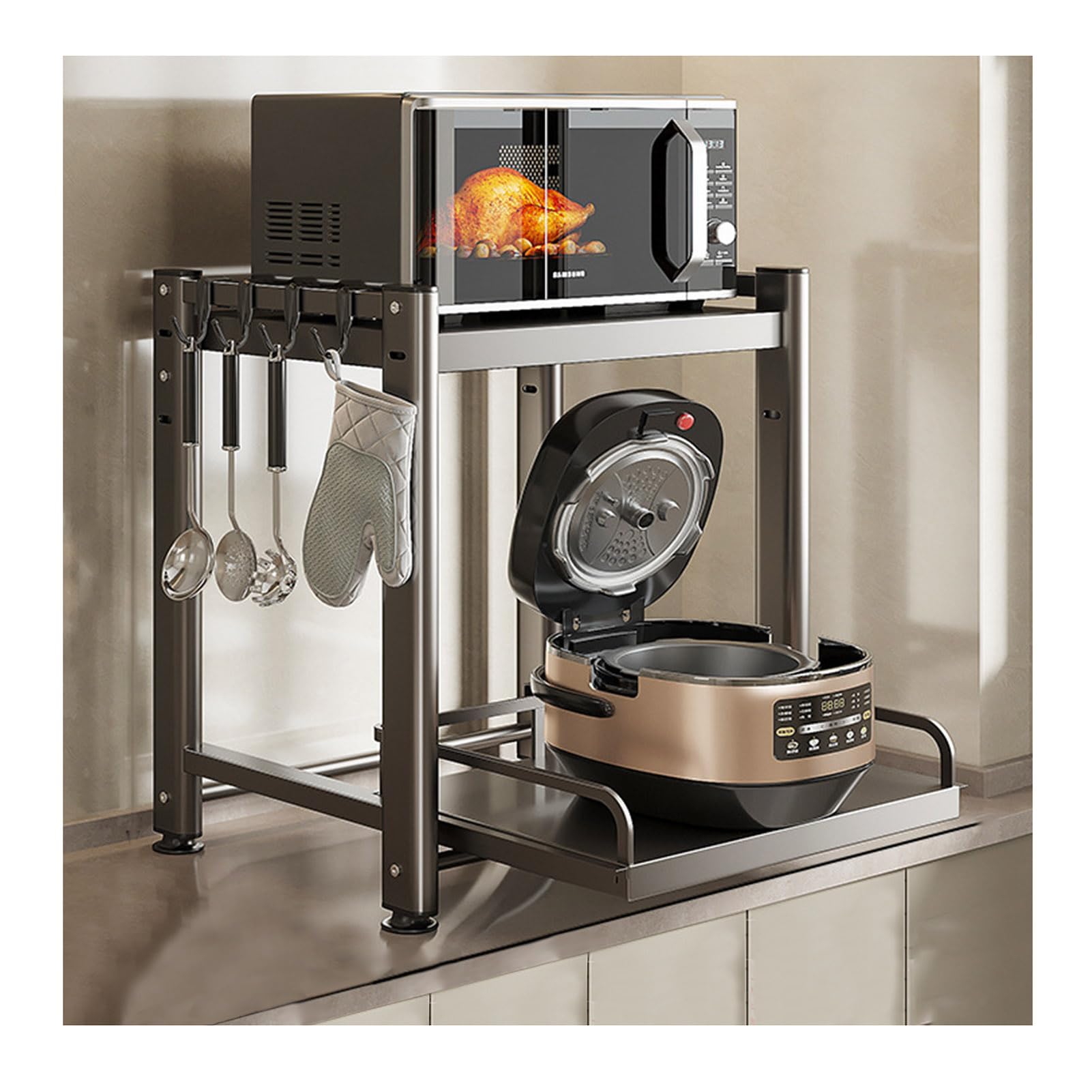 Support de four à micro-ondes pour comptoir de cuisine encombré