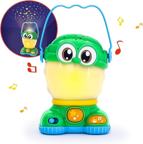 Miniatura 6 de Linterna de campamento para niños, proyector de estrellas de luz nocturna con sonidos relajantes, pequeño, pequeño y apto para niños pequeños,