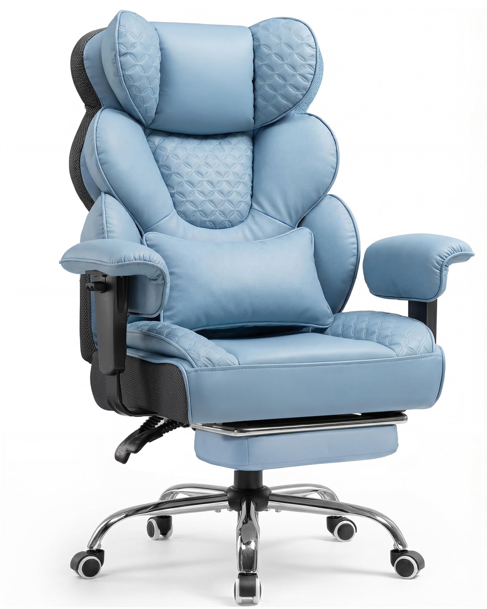 COMHOMA Desk Office Chair, Heavy Duty Executive Office Chair with Footrest Big and Tall Ergonomic High Back PU Leather Swivel Reclining Computer Chairs for Home