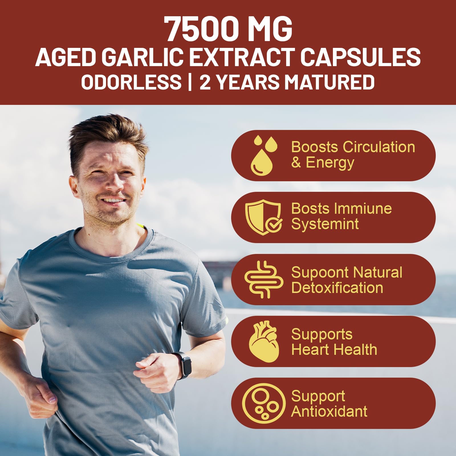 OnHeal Aged Garlic Extract Capsules, 300 Count 7500mg Odorless Garlic Supplement, Rich in Magnesium, Chromium, Vitamin B1 & B9, Supports Immune Health and Heart Function | 2-Year Aging | Antioxidant Benefits — view 7
