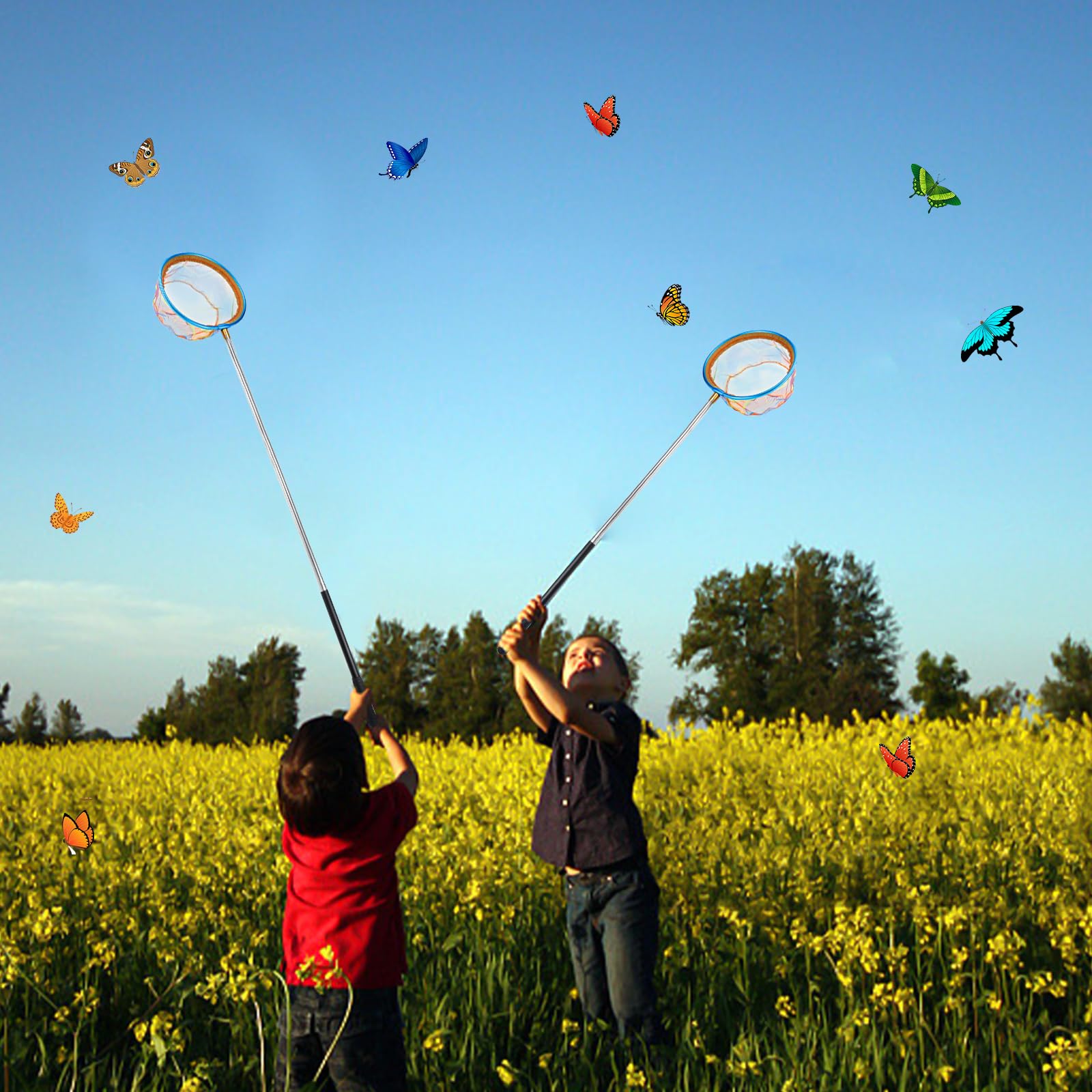 Red telescópica para niños 66-145 cm para atrapar insectos pesca estanque piscina jardín playa