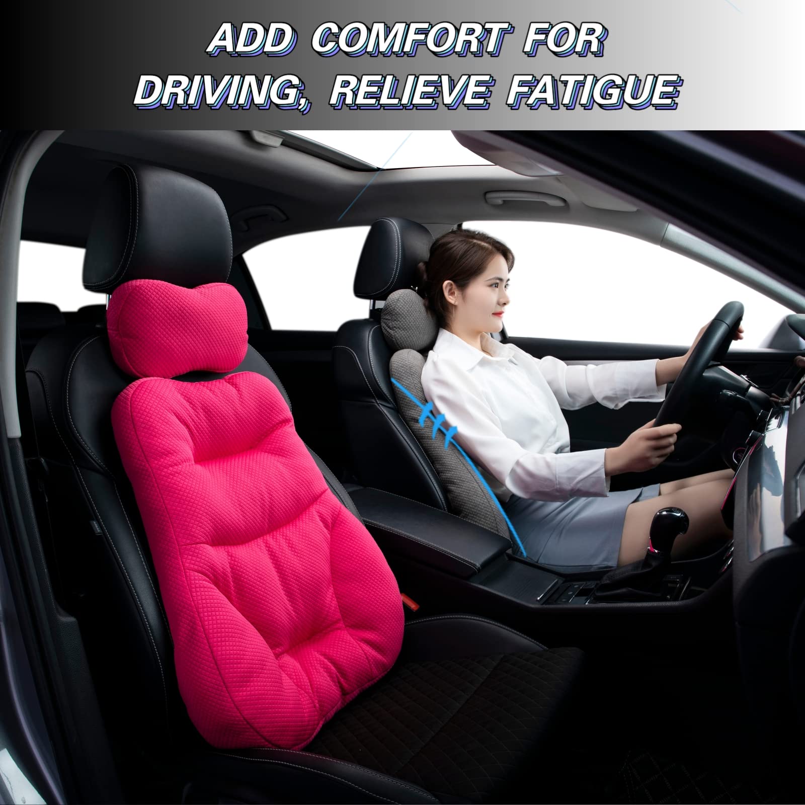 PYXAYS Lumbar Support Pillow for Office Chair Gaming Chair, car seat, Wheelchair, Office Chair Back Support Back Cushion Lumbar Pillow Provide lumpar Support Chair Back Support Black