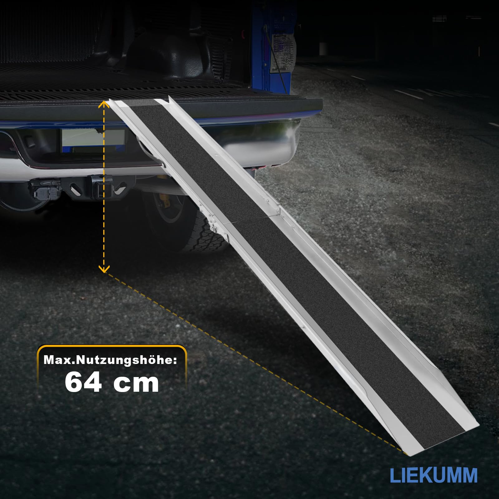 LIEKUMM 180 cm Plegable Rampa de Motocicleta, 280 kg de Capacidad Rampa Moto, Rampa para Motocicleta, ATV, Van Mower