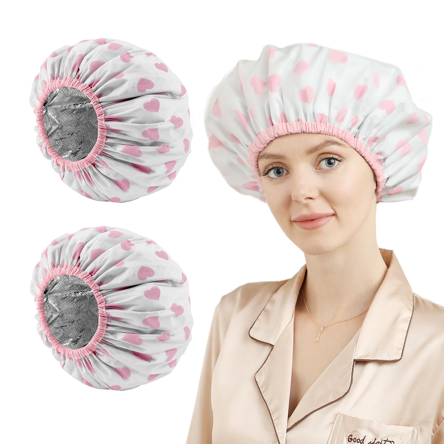 2 Stück Deep Conditioning Hair Caps – Doppellagige Haarkappen Für Öl-Kuren, Wasserdicht, Ideal Für Langes & Dickes Haar