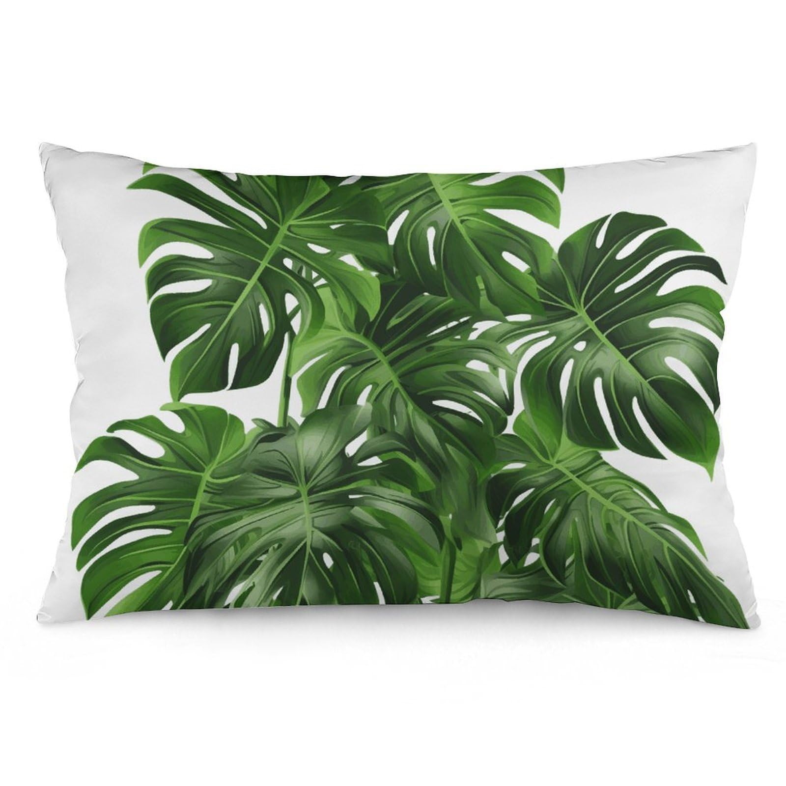 2 Pack Pillow Cases for Hair and Skin, Soft Breathable Pillow Case Covers with Hidden Zipper, Monstera Deliciosa Banana Palm Pillowcase 16 "x24 Pillow Covers for Sleeping Gift