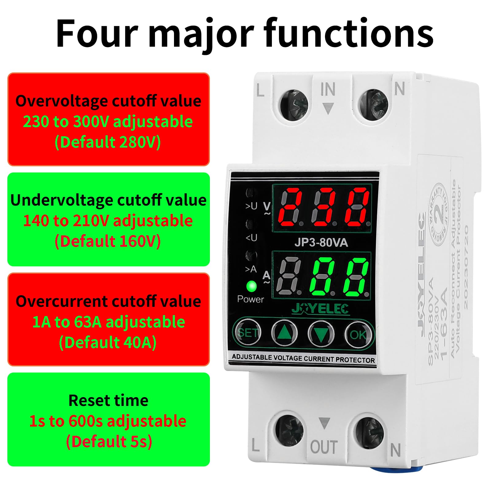 Stabilizzatore Tensione DEWIN 220V 40A - Protezione Sovratensione/Sottotensione, Display LED - Foto 2