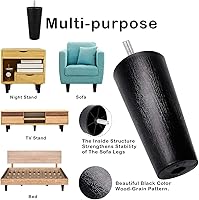 Vista 2 de Patas de plástico para sofá de 4.6 pulgadas, paquete de 4 patas cónicas para sofá/sofá/silla/silla con tornillos de rosca M8, patas de repuesto