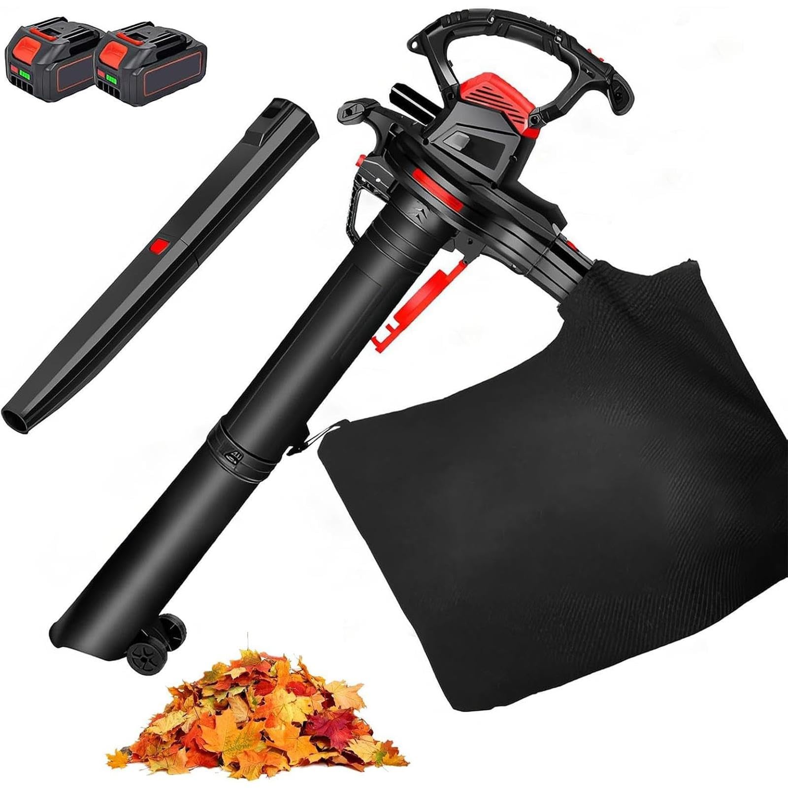 Aspiratore di Foglie da 40 V, Soffiatore a Batteria con Sacco da 40 L