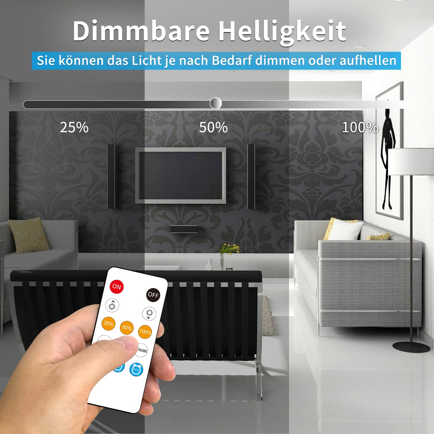 cob Led strip 15m,APP Steuerung,mit Fernbedienung,DC24V 6000k Weiß LED band,flexible Dimmbar cob LED Streifen,anwendbar auf Schlafzimmer, Raum,DIY Dekoration