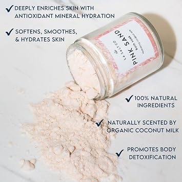 LA SALT CO Pink Sand Coco Soak - Coconut Milk Bath Salt Soak with Himalayan Pink Salt - Smooth, Soften, and Detox Skin - All Natural, Organic, Vegan, 7 Ounces