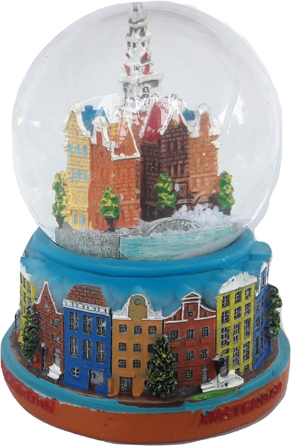 Souvenir Snowdome Netherlands Dutch Holland Amsterdam Snowglobe Buildings 96mm