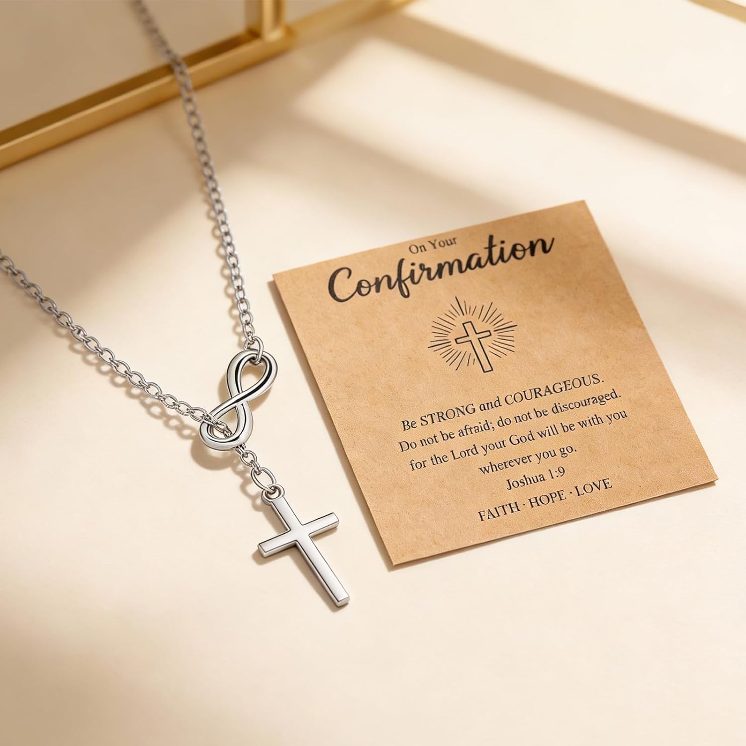 YANCHUN Long Cross Necklace for Women Dainty Silver Pendant Lariat Necklace Catholic Religious Christian First Communion Gifts Easter Basket Stuffers - Image 7