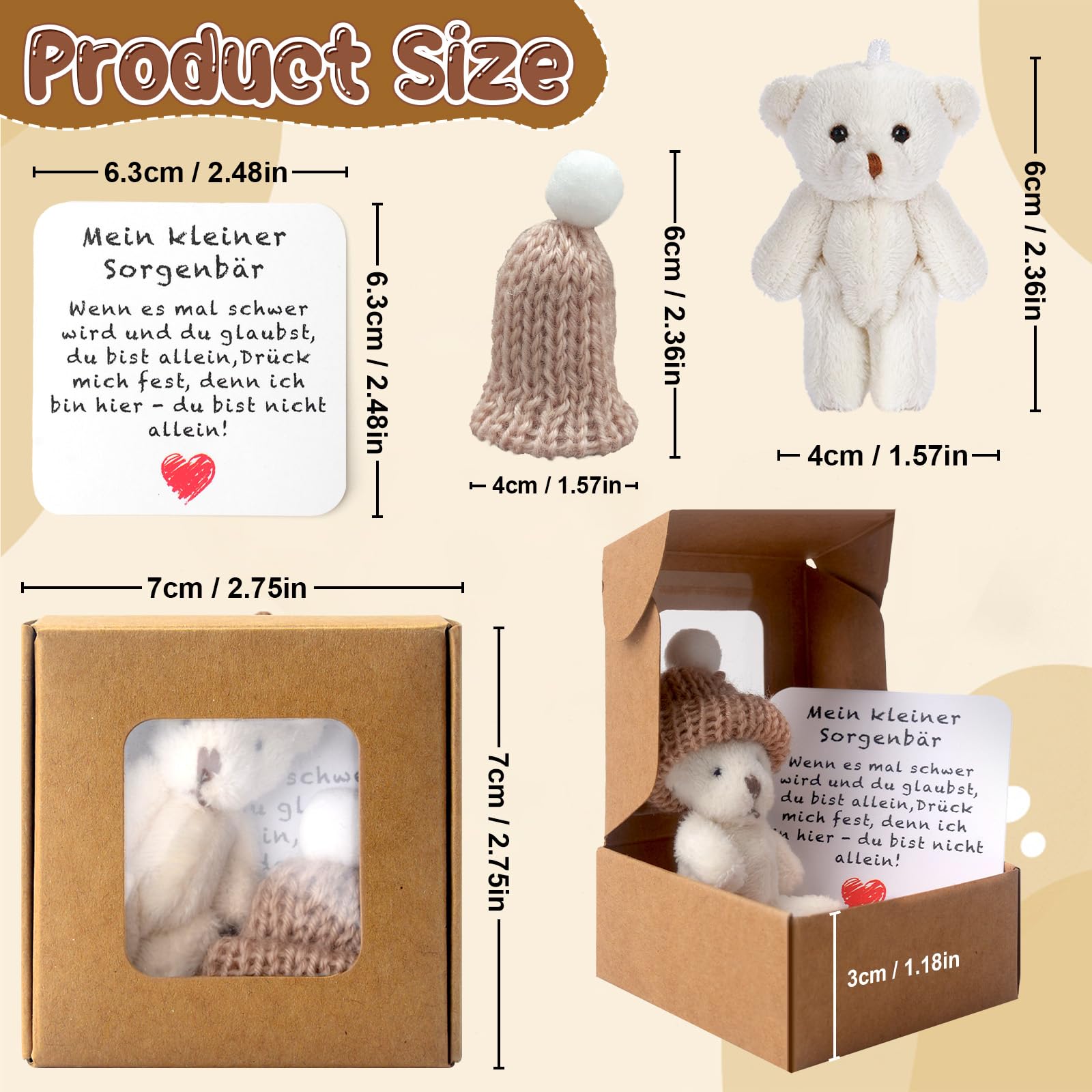 Audasi Pocket Hug Positive Mini Oso de peluche, Mini osito inspirador alemán Papel Fluffie Stuffies Osito Muñeca Piensa Pronto Bueno Pequeño Bolso Abrazo Llavero Decoración Regalo Positivo Audasi Pocket Hug Positive Mini Oso de peluche, Mini osito inspirador alemán Papel Fluffie Stuffies Osito Muñeca Piensa Pronto Bueno Pequeño Bolso Abrazo Llavero Decoración Regalo Positivo