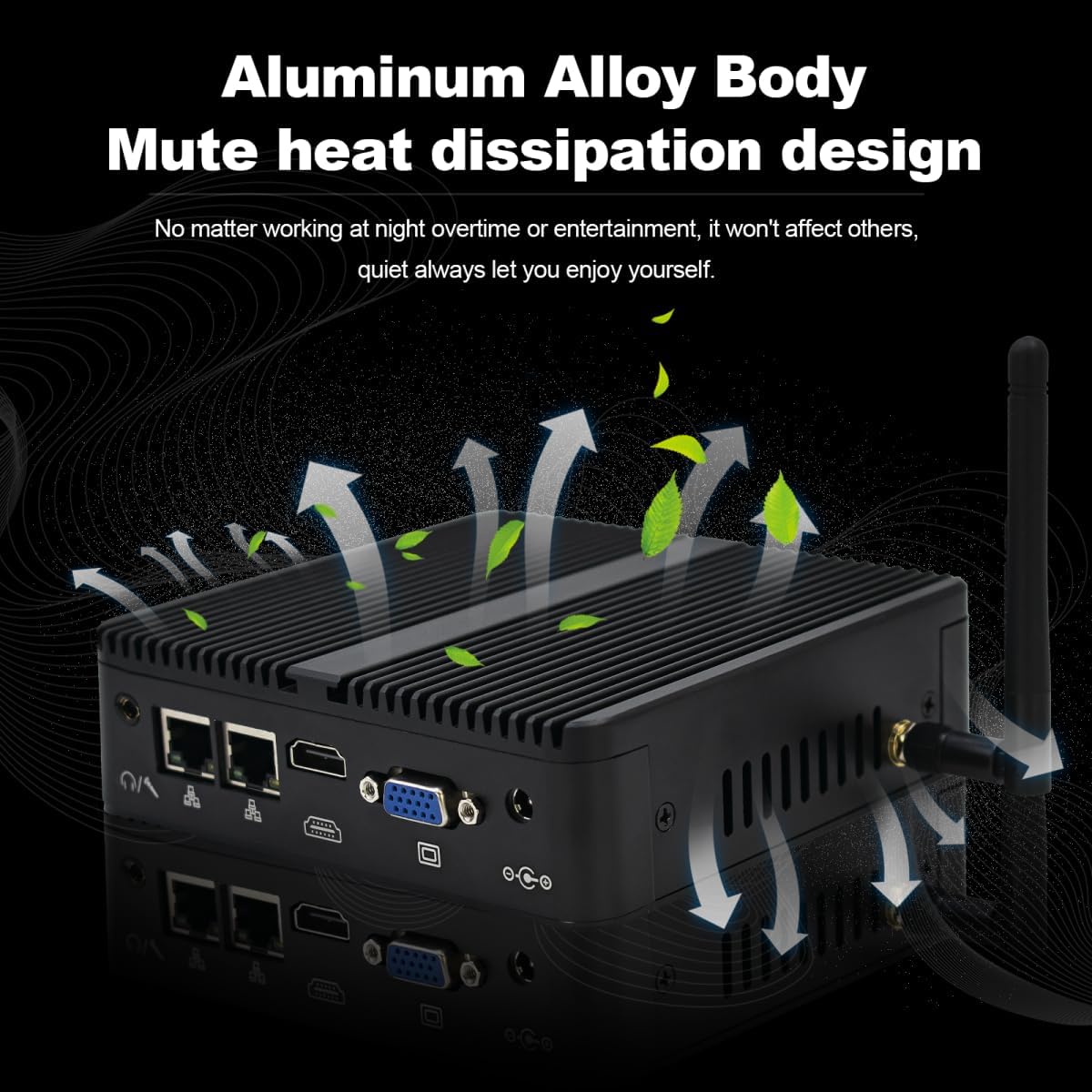 WEIDIAN N100 Fanless Mini PC Industrial Win 11 Pro, 8GB RAM 128GB SSD, 2xCOM RS232, 2xGigabit LAN, 2xDisplays HD VGA Auto Power On Small Desktop PC Computer for Industrial Business Office - Image 6