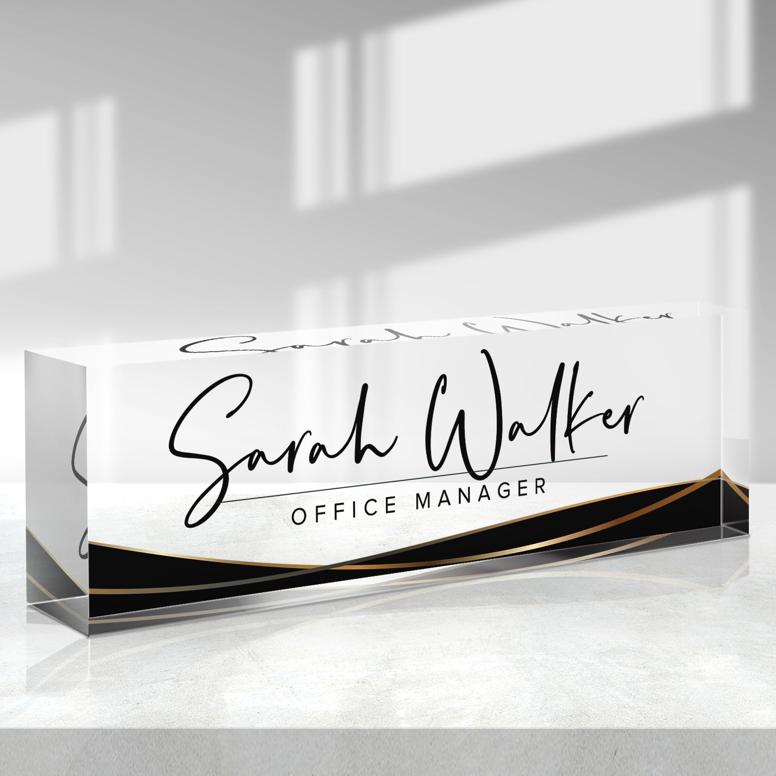 Custom Name Plate - Personalized Desk Name Plate - Acrylic Office Accessories - Appreciation Gifts for Coworkers, Employees, Teachers, Staff, Bosses -