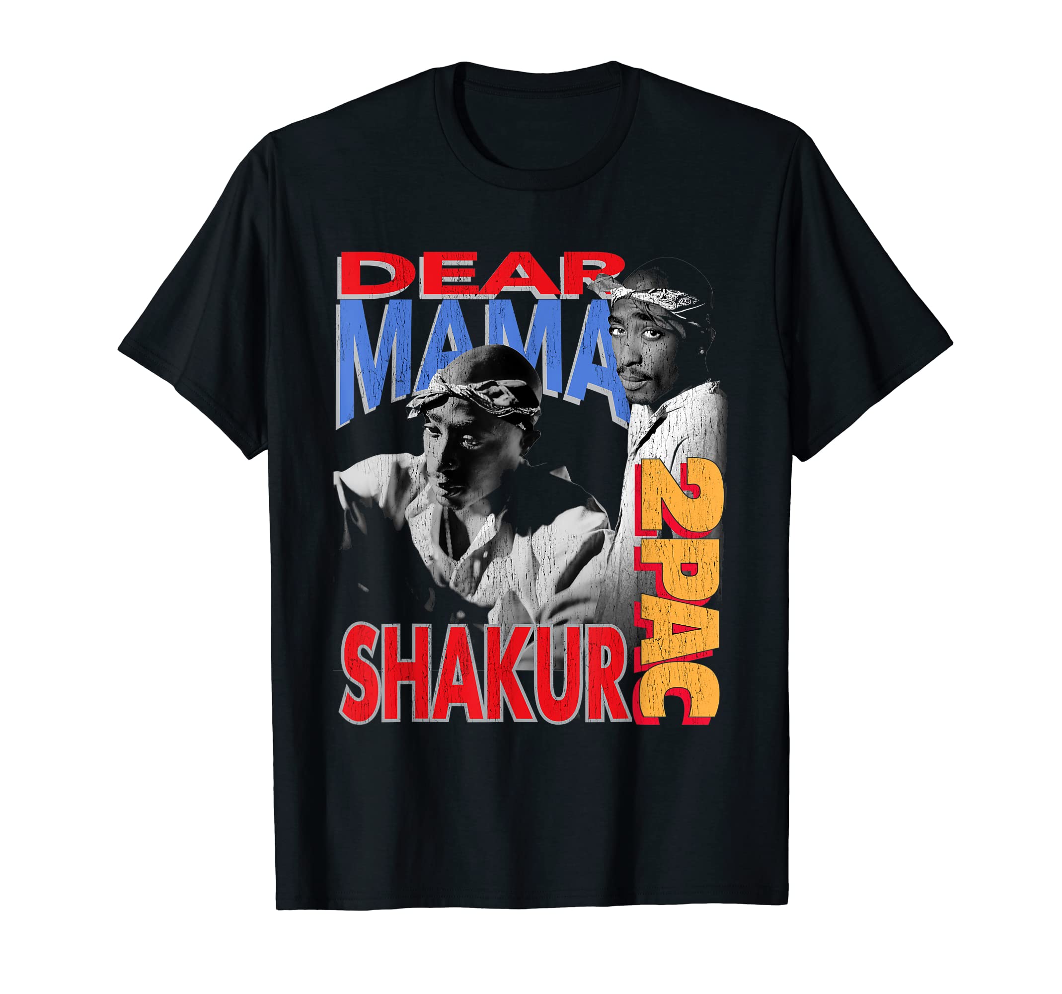 Official Tupac Dear Mama T-Shirt - Unisex-All Ages, Black, Small