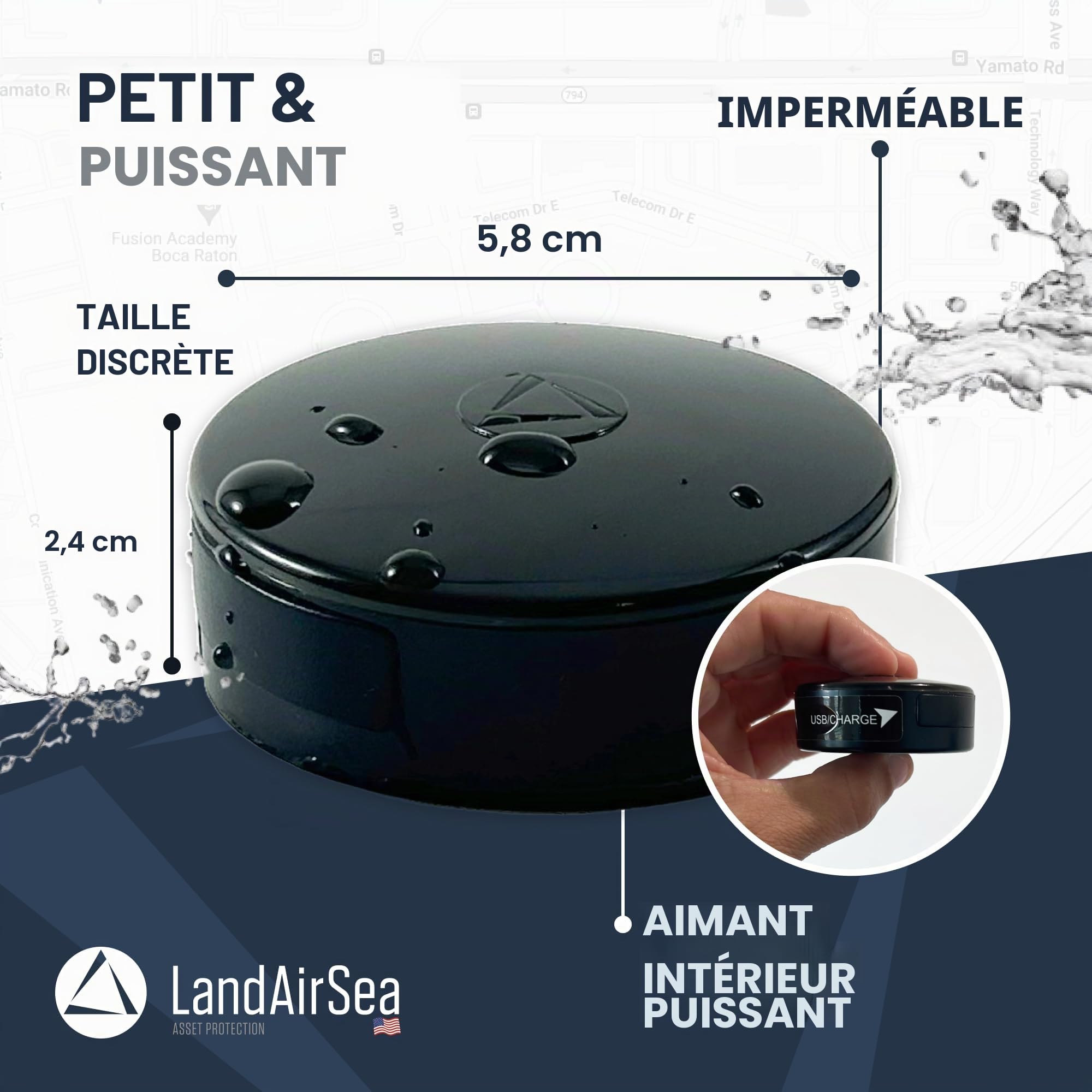 LandAirSea 54 GPS Tracker + 12-Month Prepaid Subscription. Long Battery, Magnetic, & Waterproof. Global GPS Tracker for Vehicles. Made in The USA from Domestic & Imported Parts